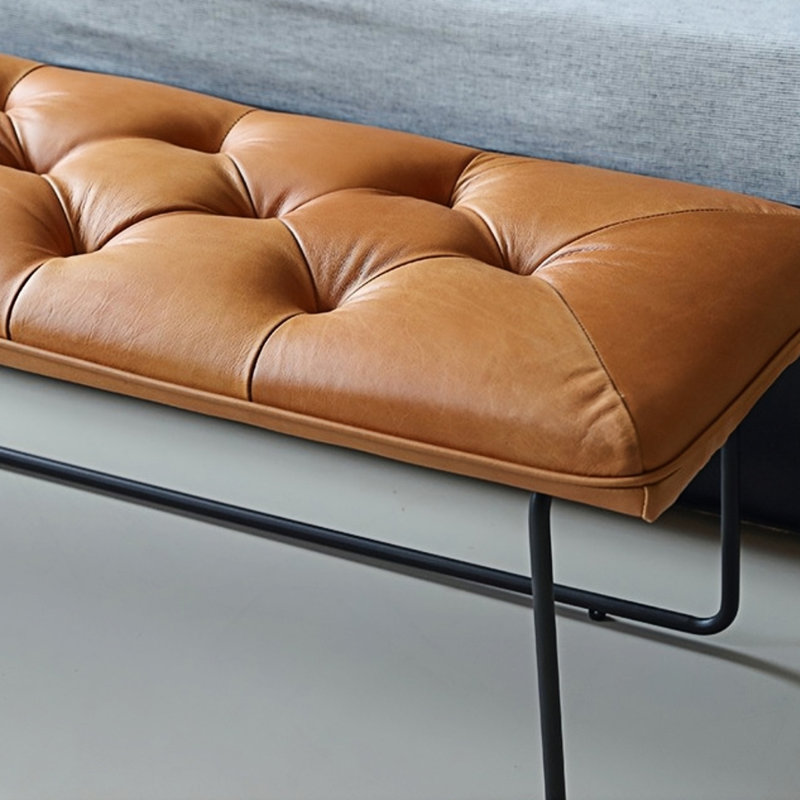 Banc rembourré en cuir Minimalist