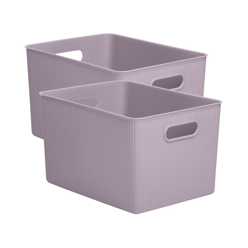 Panier en plastique nervuré, Lilas, 2, H 9 po x l 11,5 po x P 15 po