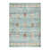 Samira Tanis Aqua Blue Gold Cream Multi Moroccan Bohemian Machine Washable Indoor Area Rug, Flat Pile for Living Room & Bedroom