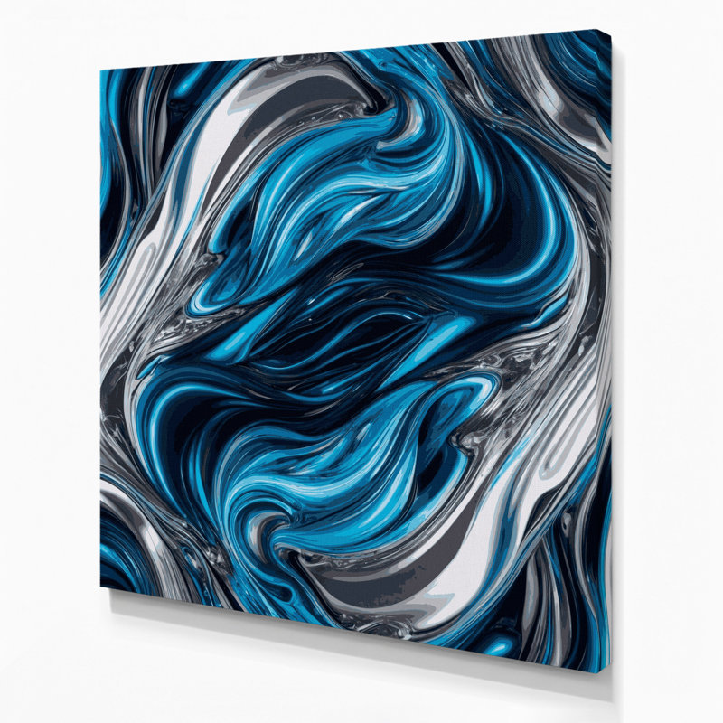 Abstrait art fluide sur toile grise 61, H 16 po x l 16 po