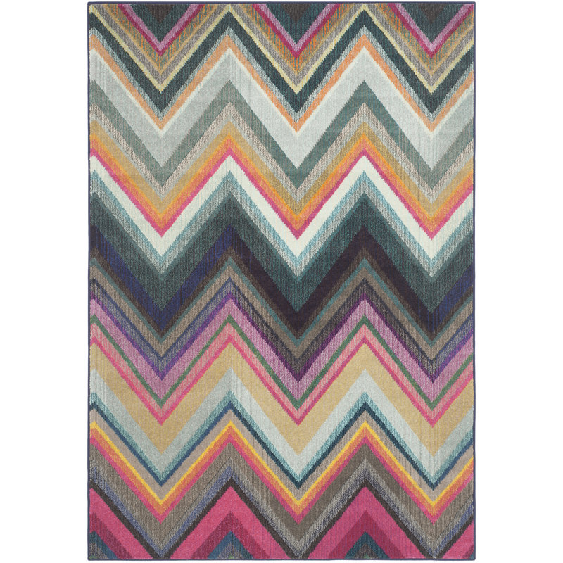 Tapis à chevrons Aljoharah Performance, Rectangle 6 pi 7 po x 9 pi 2 po