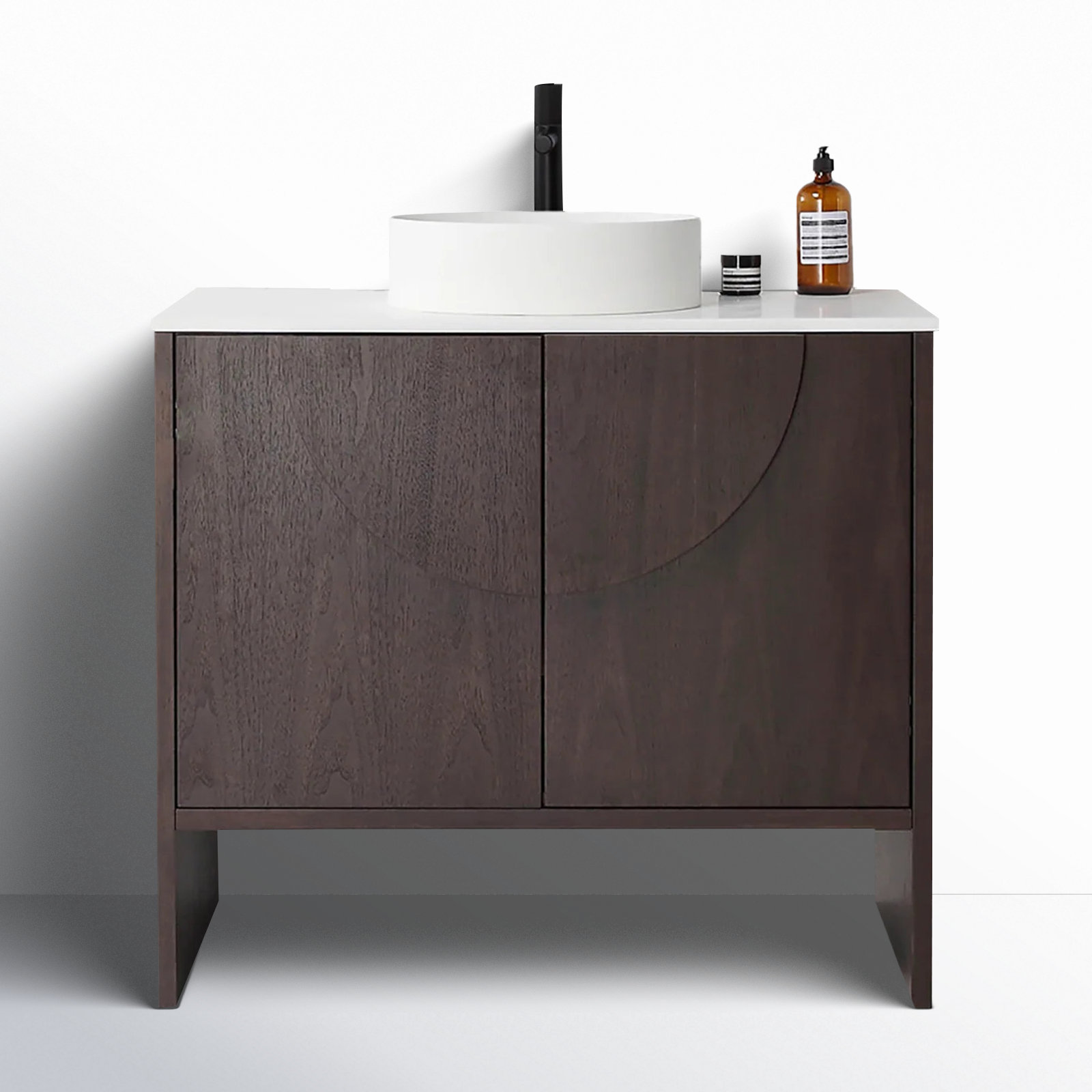 Arno 36'' Single Bathroom Vanity, Dark Walnut