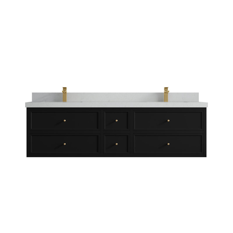 Meuble-lavabo double 72 po Roswell, Quartz de Carrare