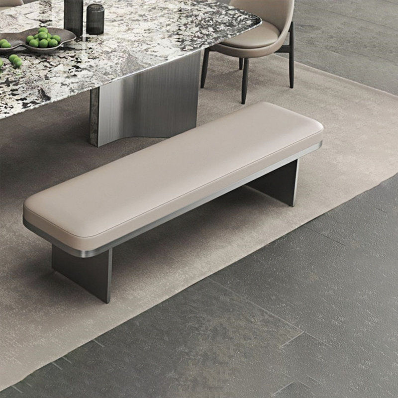 Banc rembourré en similicuir, H 17,71 po x l 59,05 po x P 15,74 po