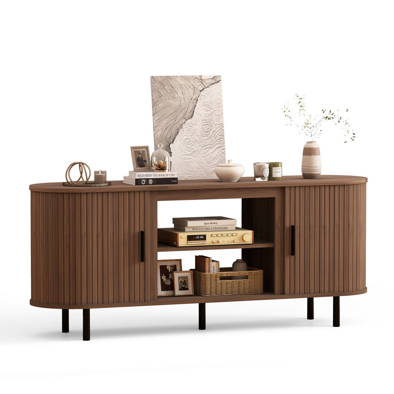 TV Stand, 68.7cm H x 165.1cm W x 40cm D, Walnut
