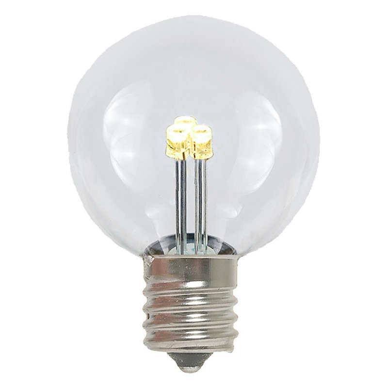 Warm White LED Globe Outdoor String Lights with Brown Wire, 100 Feet