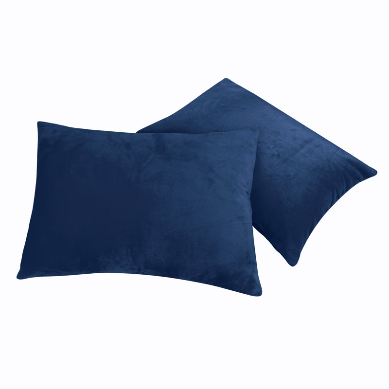 Velvet Pillowcase - Set of 2, Navy Blue, Queen