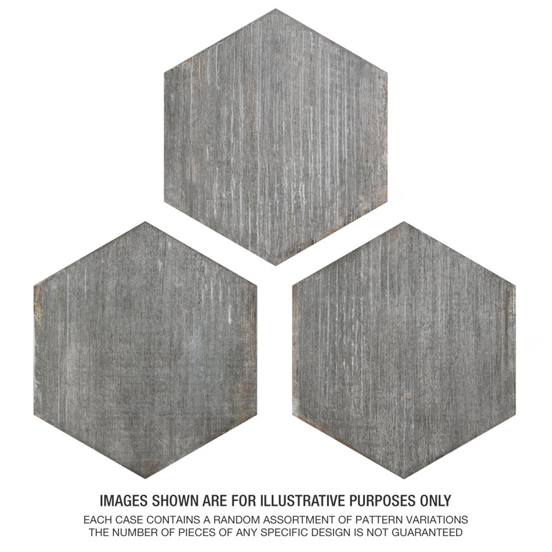 Retro 7" x 8" Porcelain Wood Look Wall & Floor Tile, Cendra
