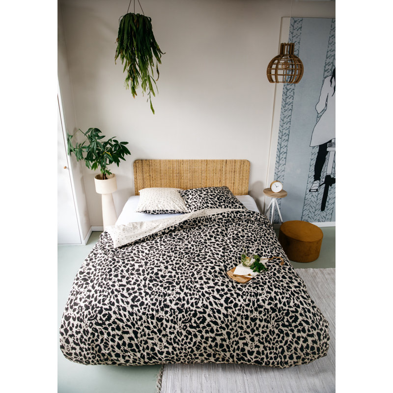 Wild Thing No Pattern Duvet Cover Set with Pillowcases, Black/White, 155 x 220cm Duvet Cover + 1 Pillowcase (80 x 80)