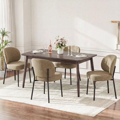 Modern Upholstered Dining Chairs, with Curved Ergonomic Back