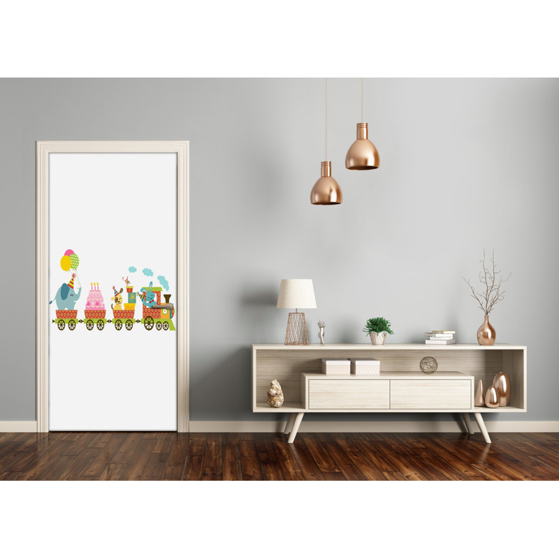 Cheerful Train Door Decal