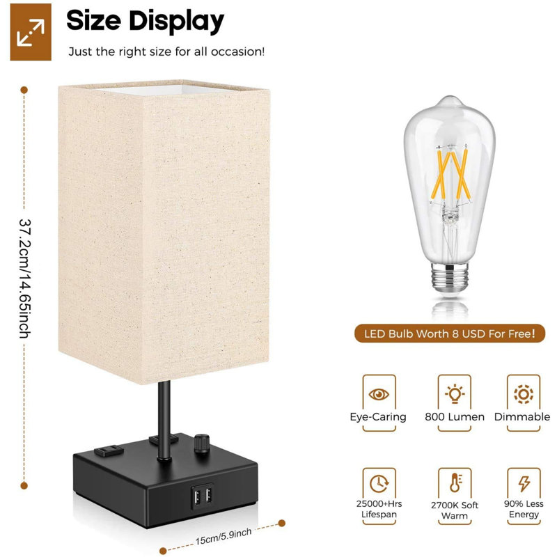 Metal USB Table Lamp