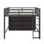 Lit mezzanine double avec 8 tablettes ouvertes-157930013