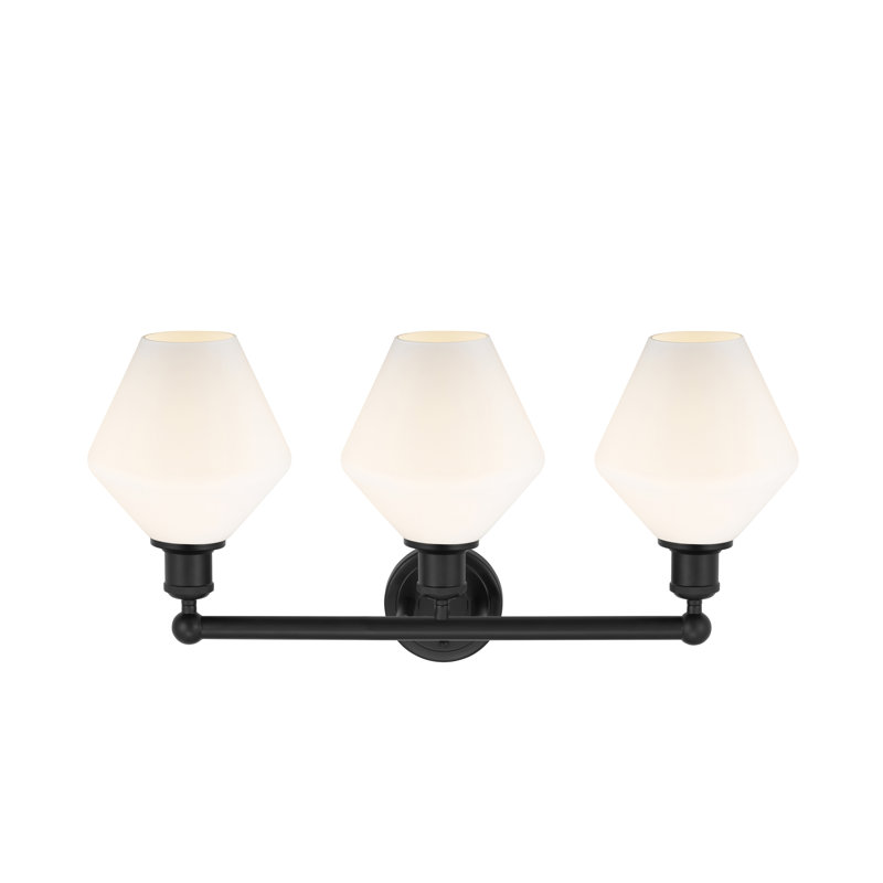 Éclairage pour meuble-lavabo 3 lumières Amylea, Boîtier blanc mat, Noir mat