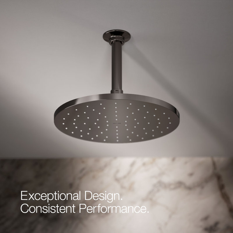 Contemporary Multi Function Rain Shower Head, Vibrant Titanium, Square, 1.75 GPM