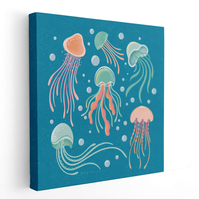 Under the Sea IV - reproduction d'art sur toile, H 16 po x l 16 po