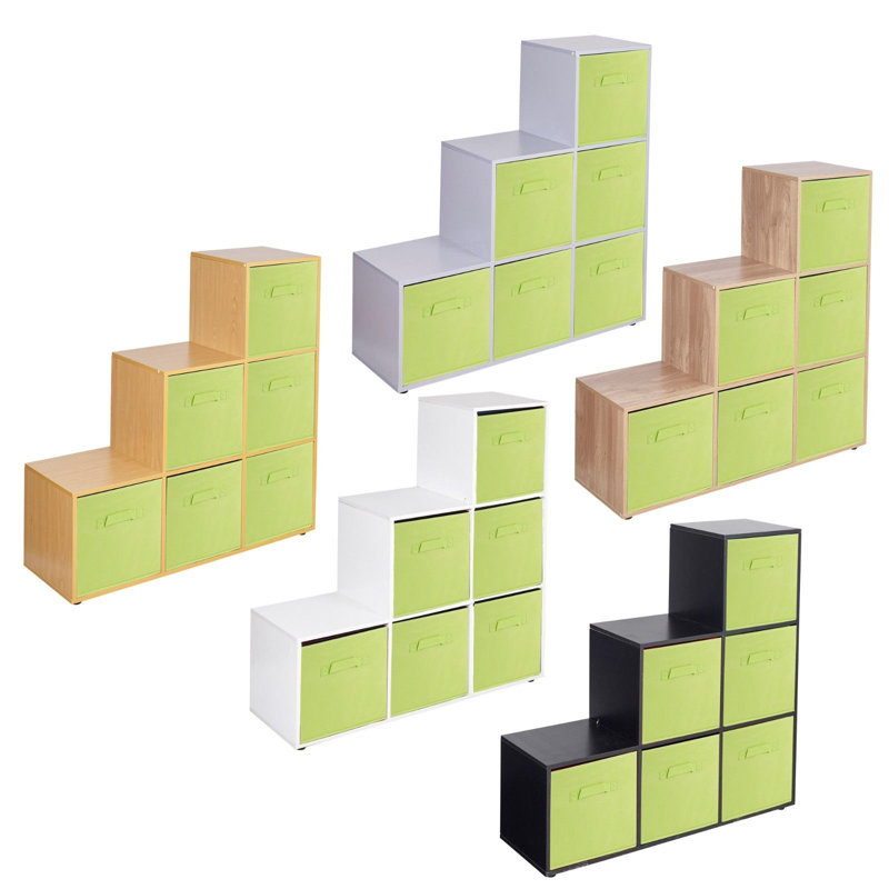 Joelle 90.5cm H x 89cm W Bookcase, Beech/Green
