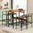 17 Storeys 5 Pcs Acacia Wood Bar Table Set Outdoor Bar Height Table & Chairs With Metal Frame