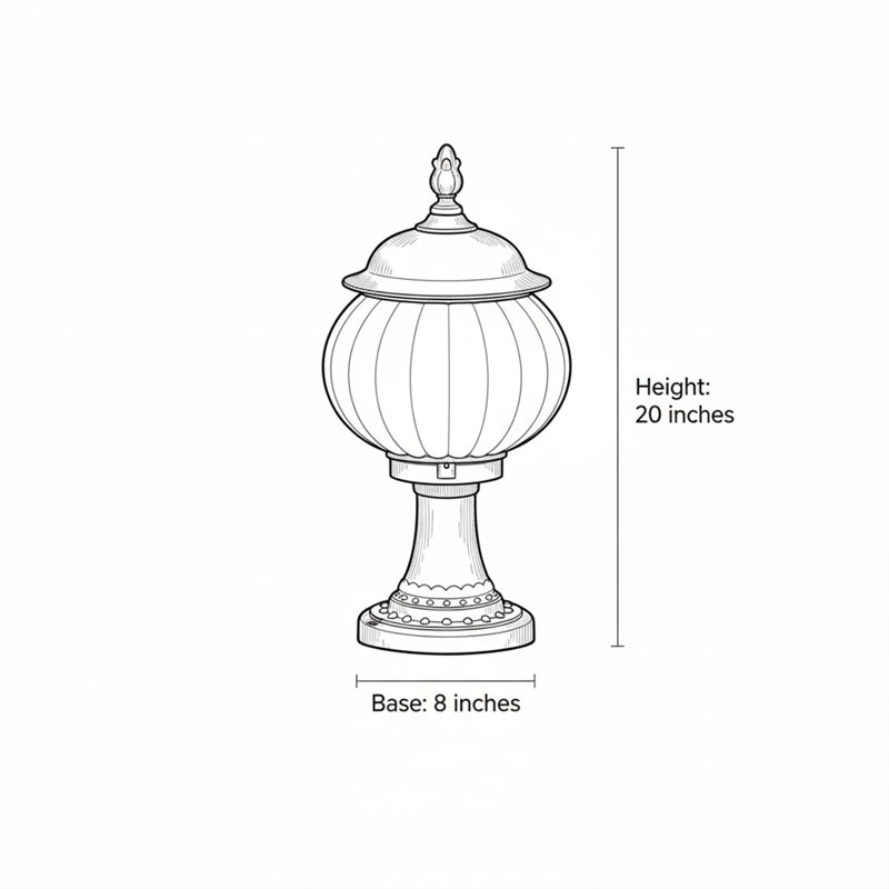 Piédestal d'extérieur nervuré 1 lumière Savoy