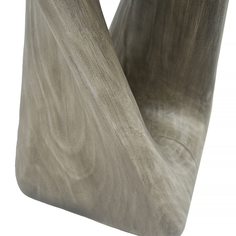 Table d'appoint d'extérieur, table de bout en forme de torsion, table d'appoint pour l'intérieur et l'extérieur, Gris