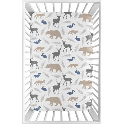 Woodland Animals Fitted Mini Crib Sheet