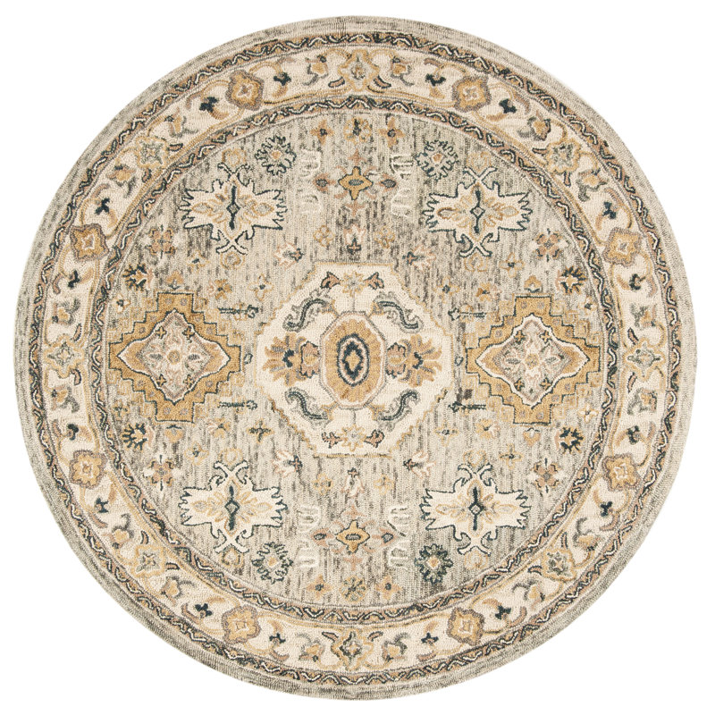 Vahakn Hand Tufted Wool Oriental Rug, Round 9'