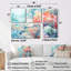 Underwater Coral Symphony Ii I - Art mural en toile rose, 4 pièces-181358246-181358247
