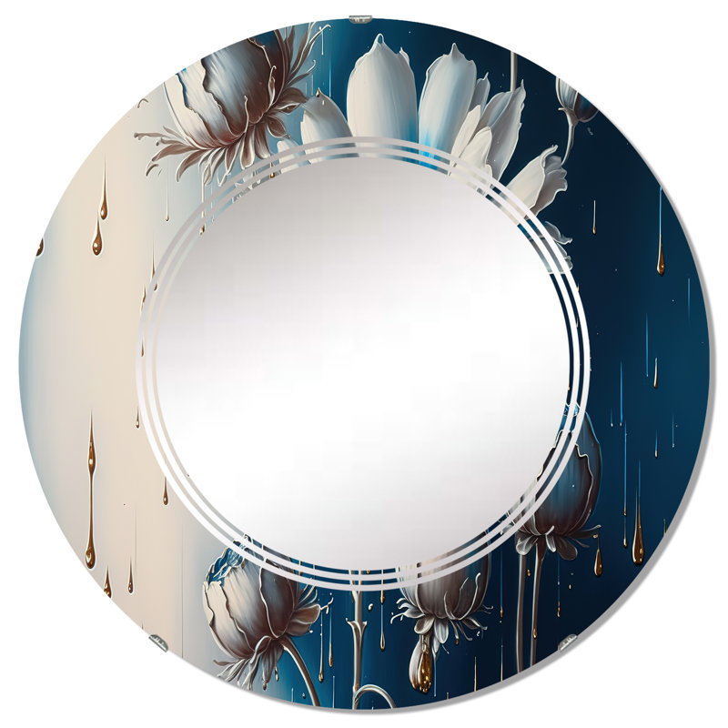Miroir mural praisy bleu, 32 po x 32 po
