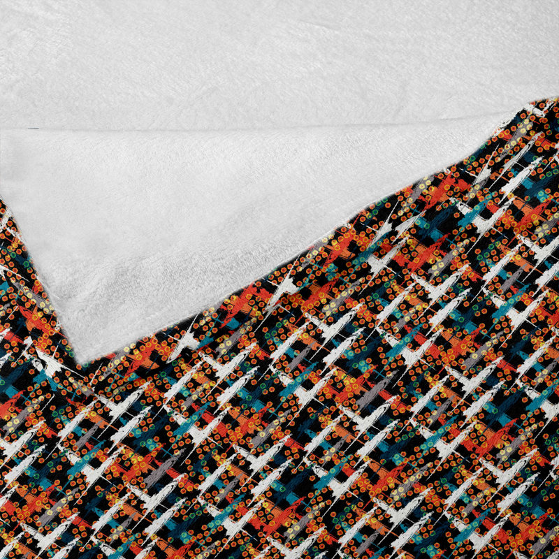 Ambesonne Abstract Fleece Throw Blanket Brush Marks Pattern Multicolor, 50" W x 60" L