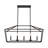 7-Light Black Linear Chandelier Kitchen Island