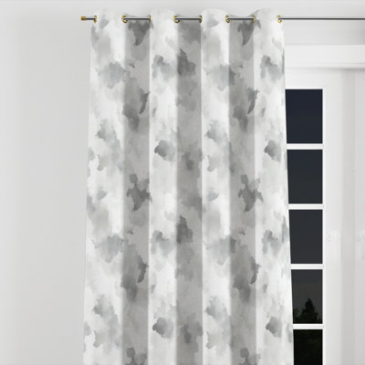 Modern Window curtains - Abstract Warm Fog Grommet Curtain - 1 Panel