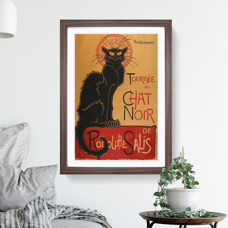 Tournee du Chat Noir Cat Vol.1 by Theophile Steinlen - Framed Print, Walnut, 48cm H x 36cm W x 2cm D