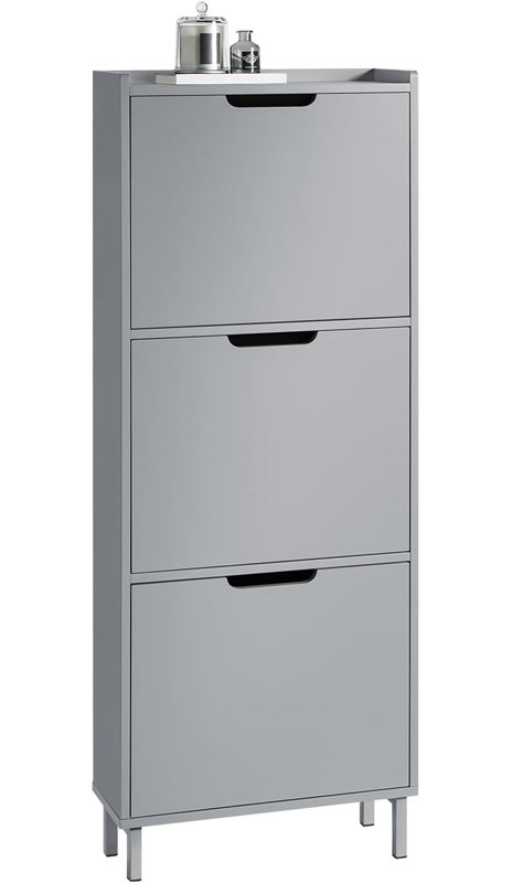 Oshiro Flip Down Shoe Storage, Grey, 3