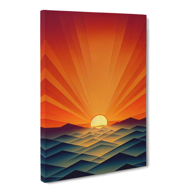 Dhyana Sunset Polygon - Wrapped Canvas, 60cm H x 40cm W
