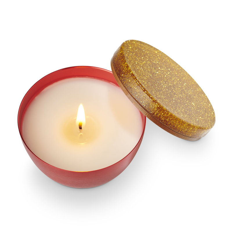 Bougie en étain avec couvercle Memory Lane Mistletoe Kisses