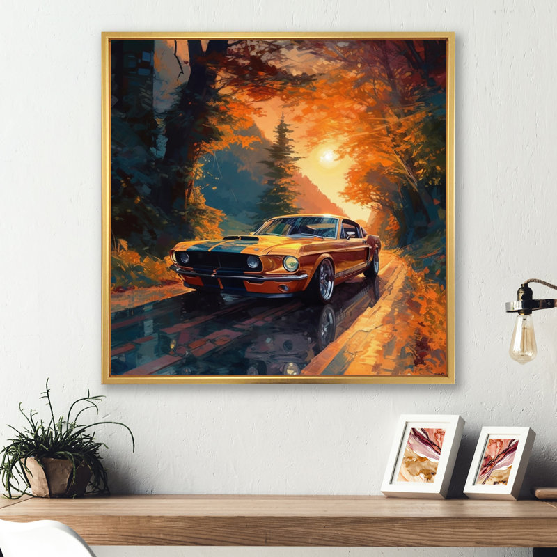 Muscle Car Late Drives I - impression, H 16 po x l 16 po x P 1 po, Cadre flottant doré