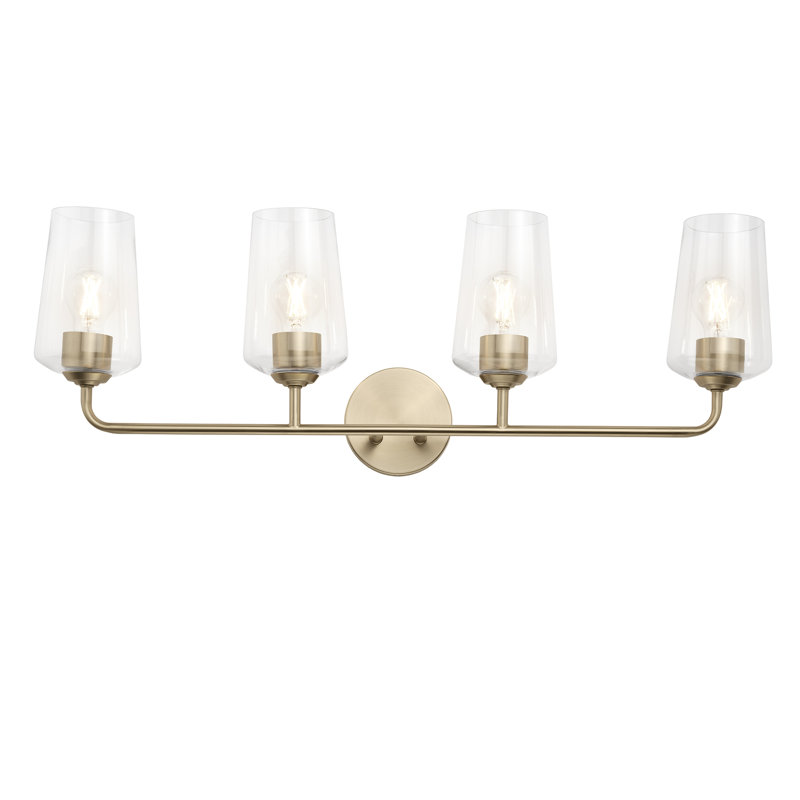 Celino Four-Light Bath & Vanity with Glass, Bronze, Clear