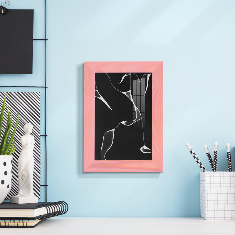 Toile encadrée de qualité supérieure Night Bloom II - prête à être accrochée, Papier avec cadre rose, Non, H 6 po x l 4 po