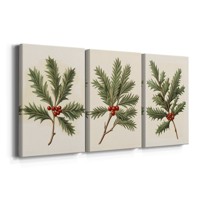 Art des Fêtes de Noël - Série 2 - CCLXII - Toile tendue sur mesure avec châssis - 3 pièces, H 36 po x l 72 po