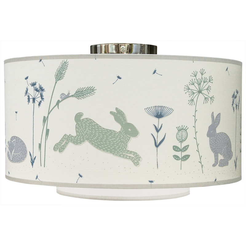 Bellflower Flush Mount, Blue/White