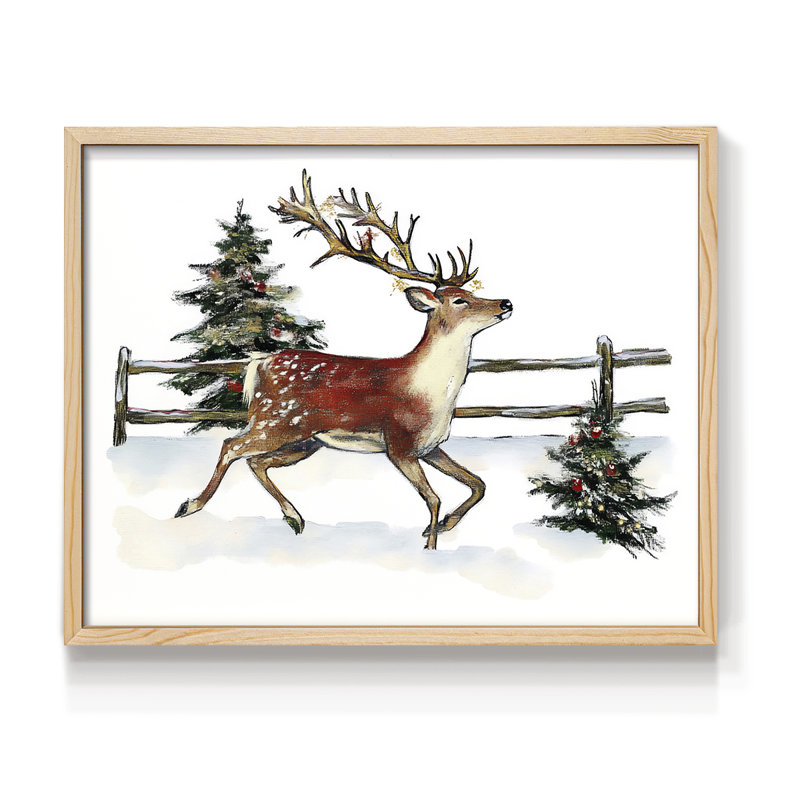 Art de Noël - DCCXV III - Reproduction encadrée - Restickable, Naturel, H 16 po x l 20 po