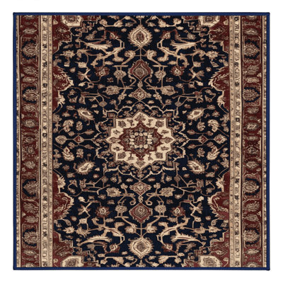 Machine Washable Persian Black Area Rug