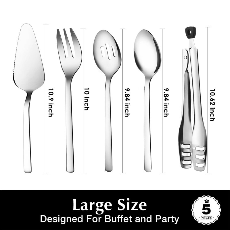 Heavy Duty Stainless Steel 5-Piece Serving Utensil Set