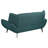 Teal Blue Flared Arm Loveseat