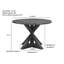 Table de salle à manger ronde rustique brune de 47,25 po avec base en tréteaux et conception compacte-1483921829