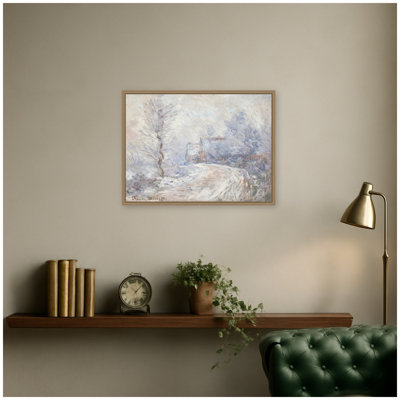 «Giverny Snow» par Claude Monet, reproduction d'art sur toile encadrée