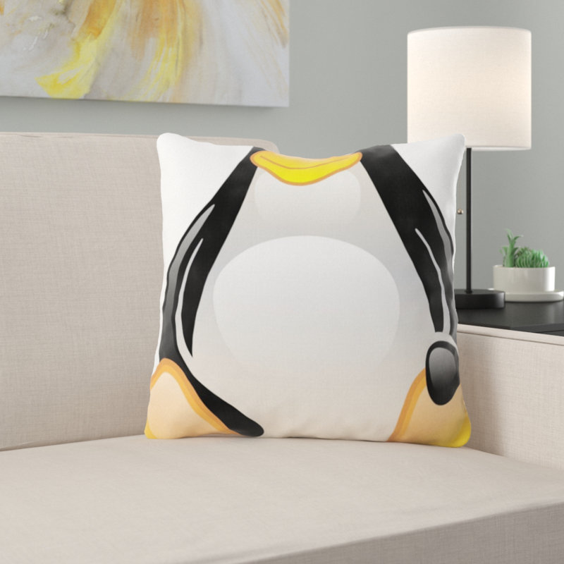 Coussin pingouin, blanc