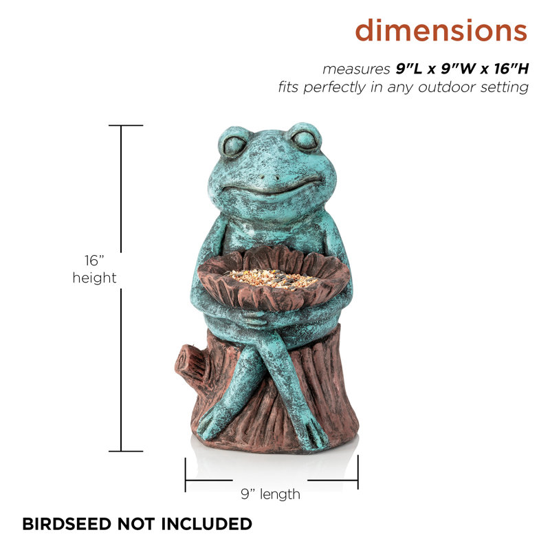 Seidel Animals Fiberglass Garden Statue, 9"L x 9"W x 16"H