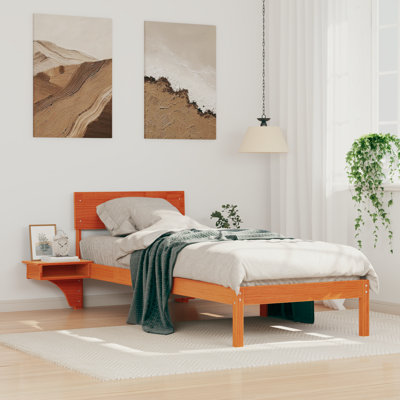 Bed Frame With Bedside Tables With Headboard