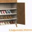 Armoire à chaussures en bois, range-chaussures à 4 niveaux avec 2 tiroirs, armoire à chaussures autoportante avec tablettes réglables pour le vestibule
